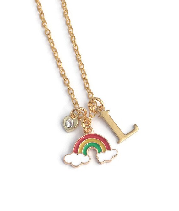 Rainbow necklace clearance for little girl