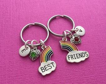 Best Friends Gift, Rainbow Gifts, 2 Friends Present, 2 Keychains, Friendship Jewelry, Two Sisters Set, Teenage Girl Friend Gifts, BFF