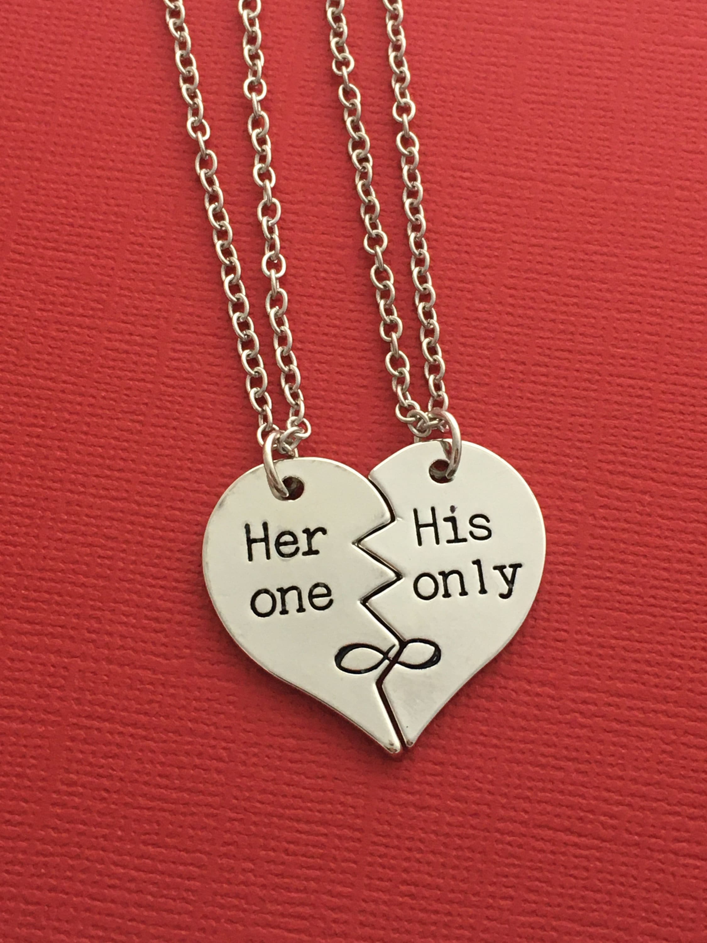 Couples Christmas Gift Her One His Only Necklaces Boyfriend Xmas