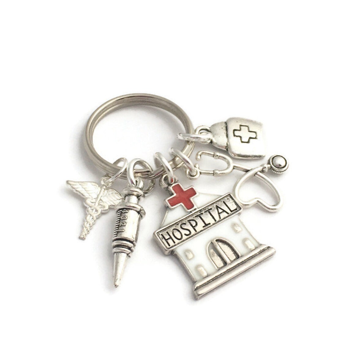 Nurse Keychain Hospital Keyring Thank You Gift Medical Etsy