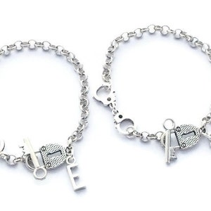 Personalised Set, Partners in Crime Bracelets, 2 Best Friends, Initial Jewelry, Xmas Friendship Present, Teenager Jewellery, Two Sisters
