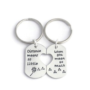 Long distance keychains, Long distance relationship keychain, Long distance friendship keychain, Couples Keyring set, Friendship keychains image 3