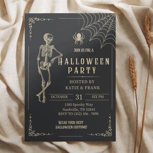 Vintage Halloween Party Invitation: Editable Costume Party Invite (Digital Download)