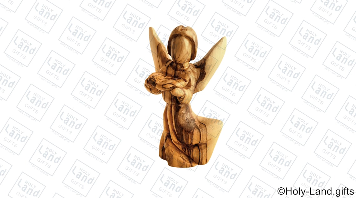Olive Wood Angel / Angel Statue / Hand Carved Angel Statue Etsy Canada