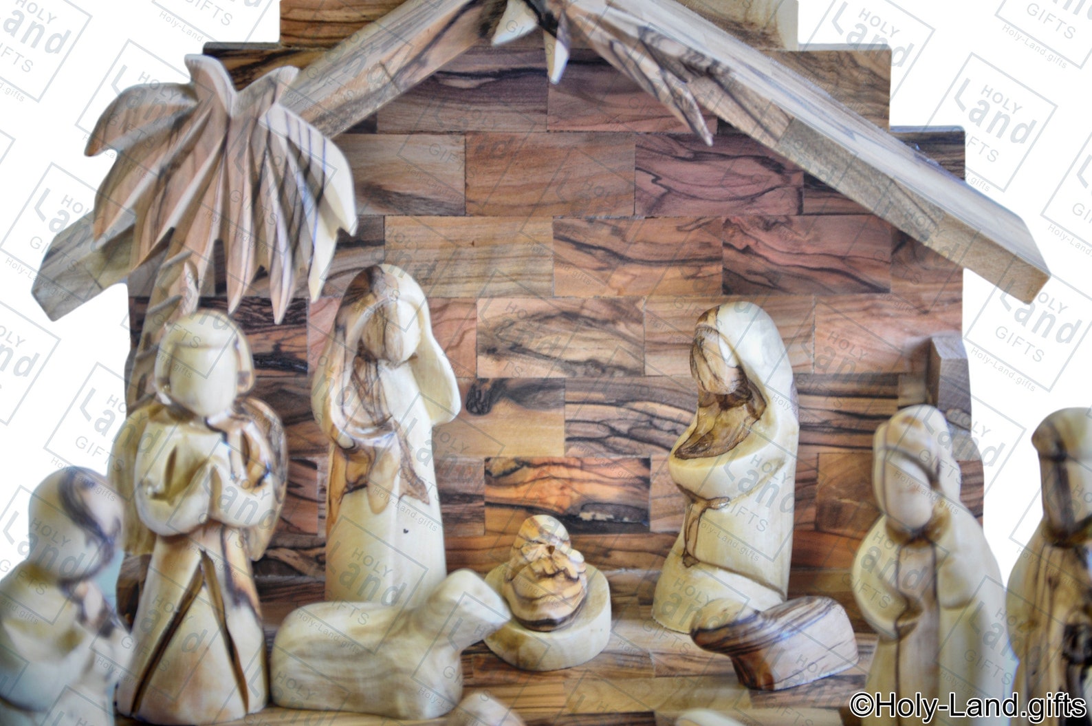 Olive Wood Nativity Set Carved Christmas Nativity Set 13pc Etsy