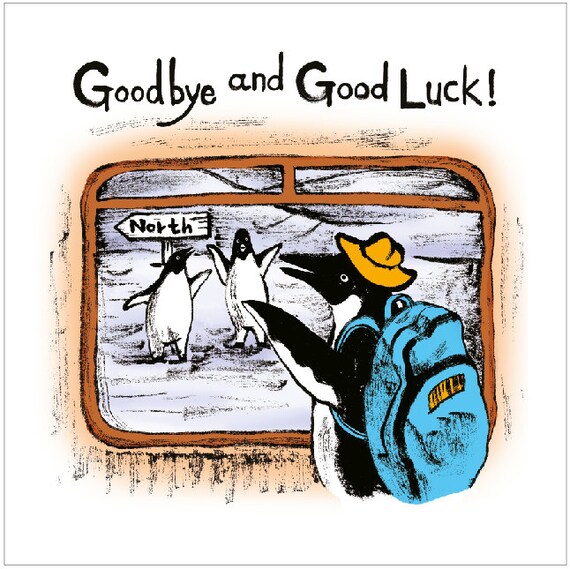 Mignon Au Revoir Et Bonne Chance Carte Laisser La Carte Etsy