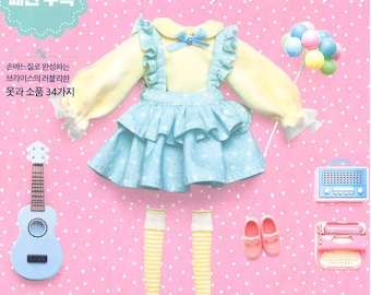 34 Blythe Doll Clothes Sewing Patterns Ebook PDF Outfit Dress Pants Socks Shirt Neo Pullip 1/6 MSD BJD