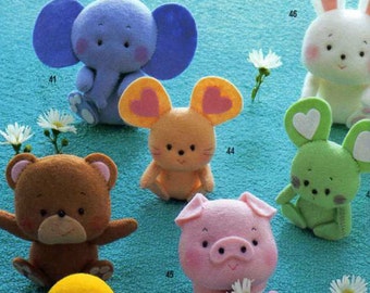 Japanese Felt Mascot Toy Accessory Sewing Pattern Ebook Instant Download Cute Animals Food Sweets Bear Fruit Vegetable Christmas