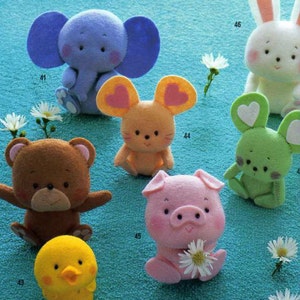 Japanese Felt Mascot Toy Accessory Sewing Pattern Ebook Instant Download Cute Animals Food Sweets Bear Fruit Vegetable Christmas