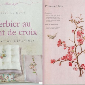 Cross Stitch Flowers And Plant French Pattern Ebook - Instant PDF Download Beautiful Roses Butterflies Herbier Au Point De Croix Embroidery