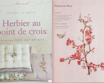 Cross Stitch Flowers And Plant French Pattern Ebook - Instant PDF Download Beautiful Roses Butterflies Herbier Au Point De Croix Embroidery