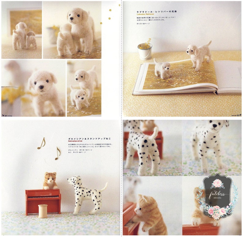 Needle Felting Small Dogs Puppies Pup Craft eBook PDF Instant Download Wool Felted Toys Pattern Book image 7