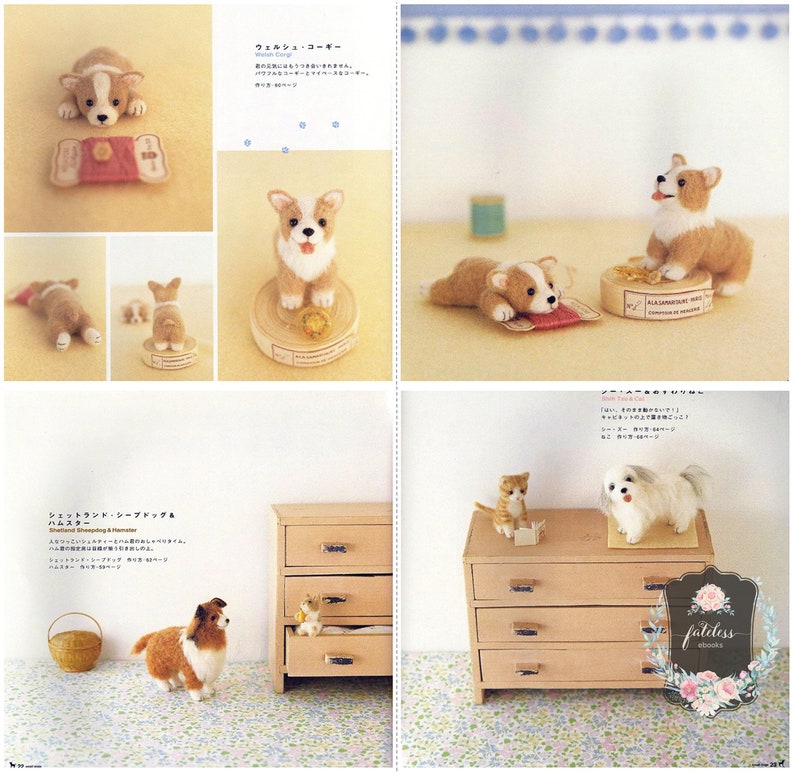 Needle Felting Small Dogs Puppies Pup Craft eBook PDF Instant Download Wool Felted Toys Pattern Book image 6