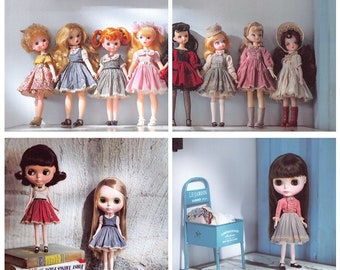 Doll Clothes ~ 32 Vintage Item Sewing Patterns for S and M Size Dolls (Blythe) KOREAN craft book