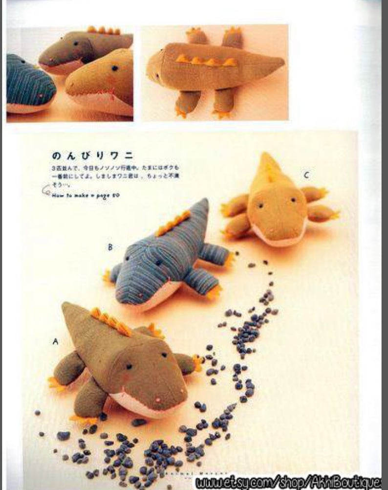 Japanese WakuWaku Animal Land Adorable Mascot Toys Felt Craft Sewing Pattern Book Instant Download PDF Stuffed Animals image 3