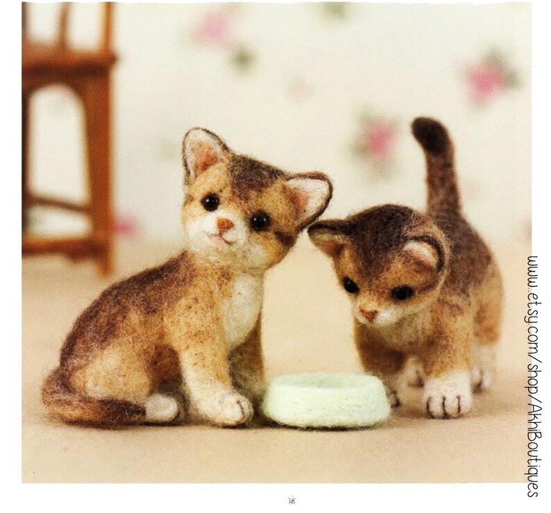 Cats Wool Needle Felting Ebook Felt Cute Kawaii Craft Book Etsy Australia