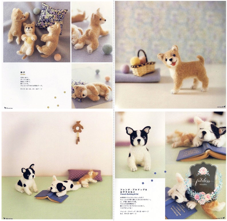 Needle Felting Small Dogs Puppies Pup Craft eBook PDF Instant Download Wool Felted Toys Pattern Book image 3