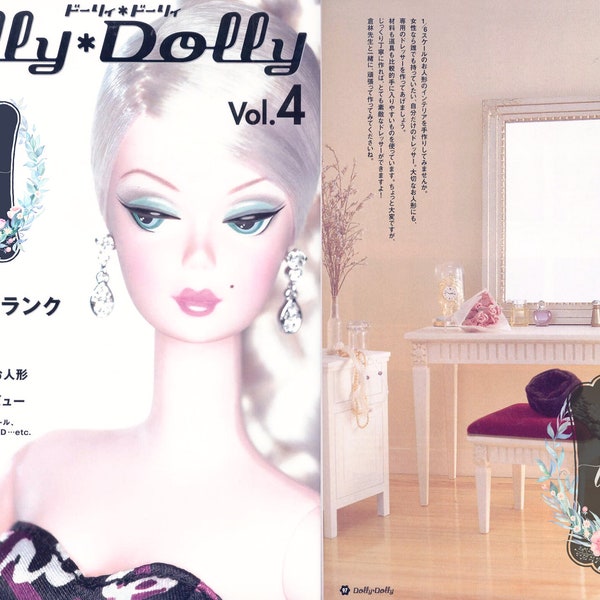 Dolly Dolly Vol.4 PDF Instant Download Japanese eBook Pattern, Sewing, Blythe, BJD, Unoa, Barbie, Momoko, Jenny, 1/4, 1/6, 1/8