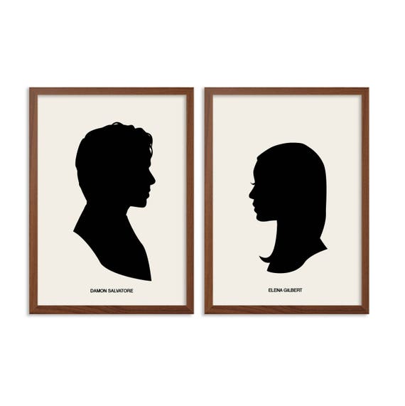 vampire diaries damon elena etsy