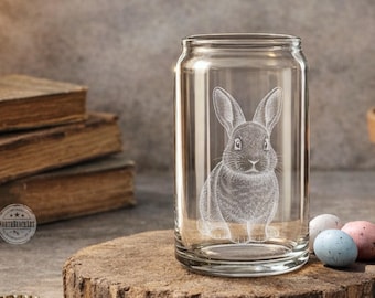 Woodland Rabbit Glass | Laser Engraved Wildlife Glass, Perfect Easter Gift for Outdoor Lovers Garden Enthusiasts