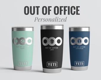 Personalized Retirement Tumbler Gift, Out of Office, Laser Engraved