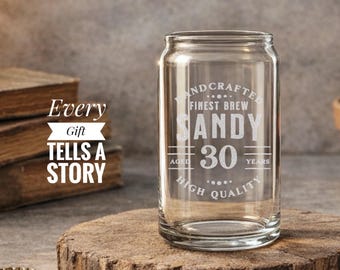 30th Birthday Personalized Glass Milestone Gift