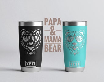 Mama Bear Personalized Yeti® or Polar® Camel Tumbler, Mothers Birthday, Mama Bear Tumbler