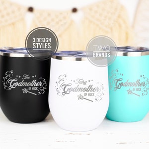 Fairy Godmother Gift, Godmother proposal Gift, Godmother Personalized Yeti® or Polar® Camel Stemless Wine Tumbler,Godmother Tumbler