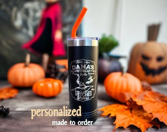 Personalized Witches Halloween Party Tumbler, Vintage Aesthetic, Wedding Gift, Trick Treat Tumbler