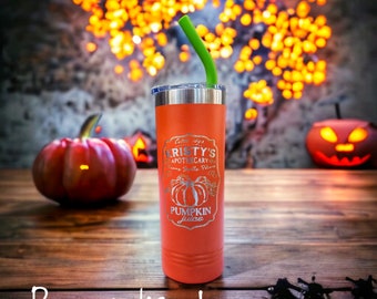 Personalized Pumpkin Juice Halloween Tumbler, Wedding Gift, Halloween Party, Trick Treat Tumbler