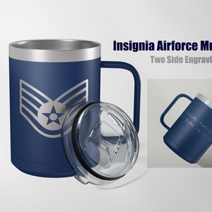 Military Retirement Mug Gift, Airforce Retirement Gift, Veteran Gift, Airforce Promotion Gift, Personalized Airforce Insignia Tumbler