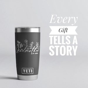 Godmother Gift, Godmother proposal Gift, Godmother Personalized Yeti® or Polar® Camel Tumbler, Godmother Birthday, Boho Godmother Tumbler