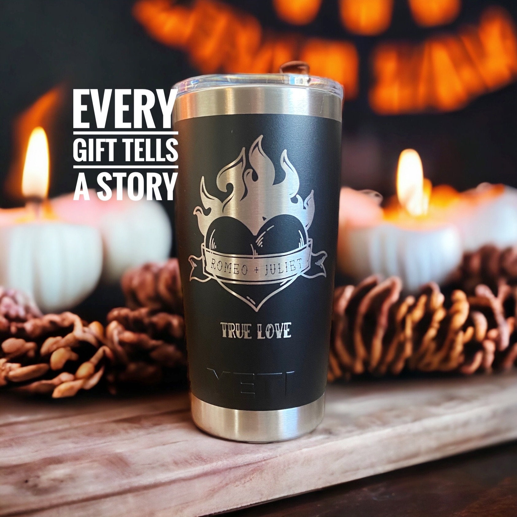 Personalized Halloween Wedding Tumbler, Anniversary Day Gift for Him Her, Personalized Tumbler, Boho Valentine
