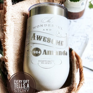 1984 Birthday Gift, 40th Birthday Gift for Her, Established Birthday, Custom Year Tumbler, Birthday for Him