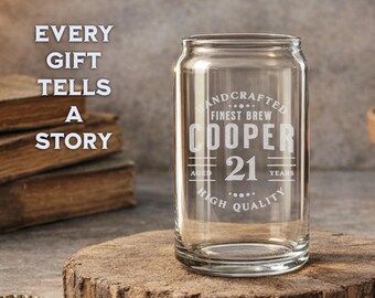 21st Birthday Personalized Glass Milestone Gift