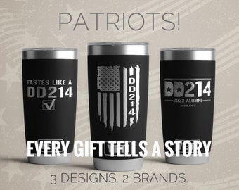 Personalized DD214 Veteran Tumbler, Military Retirement Gift