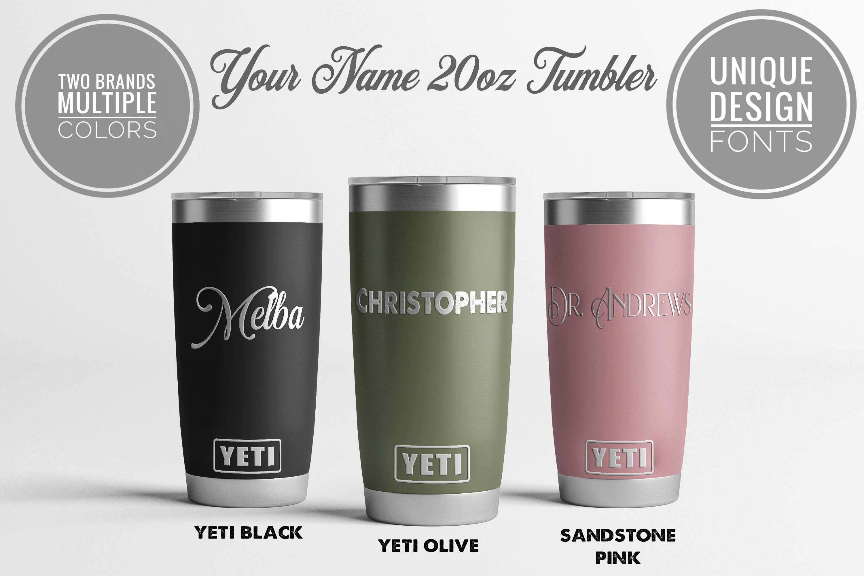Personalized Custom Engraved YETI® W/ Lid or Polar Camel Wine