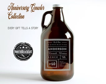 Couples Anniversary Gift, Mr Mrs Growler, Anniversary Growler,