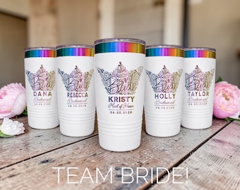 Bridesmaid Bachelorette Gift  | Personalized Tumbler Girls Trip Keepsake, Maid of Honor, Mother of Bride, Flower Girl Proposal