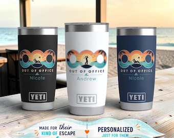 Custom Retirement Tumbler Gift, Out of Office, Employee Appreciation