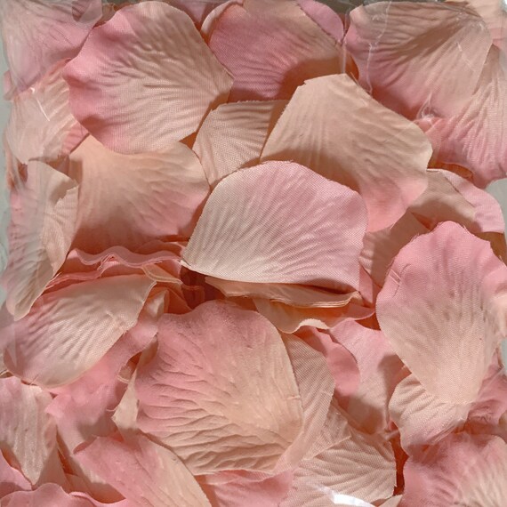 200 Coral And Pink Color Silk Rose Petals Wedding Flower Decoration Favors 