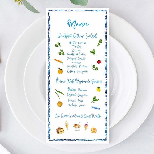 Custom Hand Painted Menu Etsy