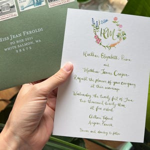 Aquarell Briefpapier oder Einladung Set für Hochzeit oder Event/Aquarell Garten Floral Custom Wedding Set