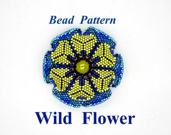 Tutorial Wild Flower Peyote Bead Pattern pdf download Original design by Butterfly Bead Kits