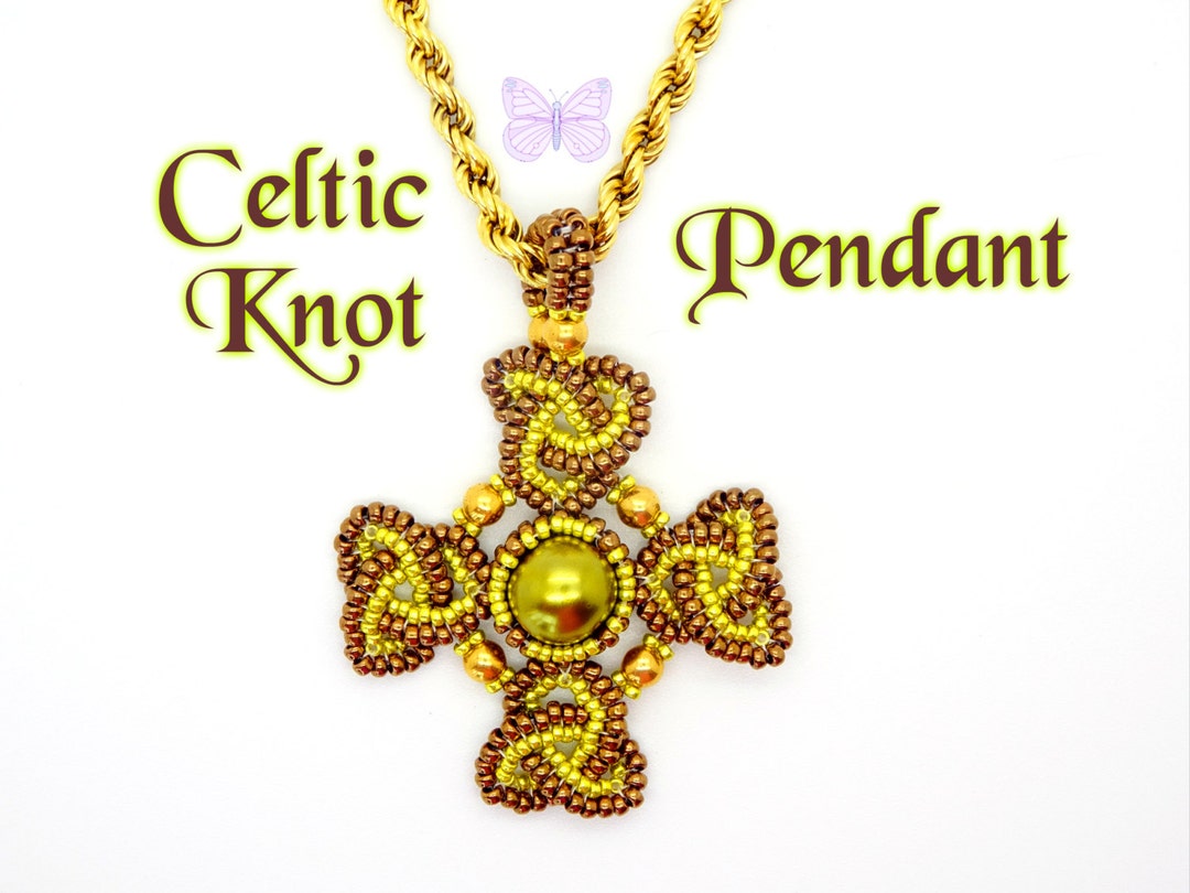 Tutorial Celtic Knot Pendant . Seed Bead Pendant Instant Pattern