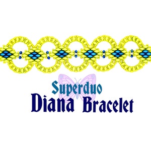 Tutorial Superduo Diana Bracelet Instant Pattern Download Suitable for all levels. Original design by Butterfly Bead Kits