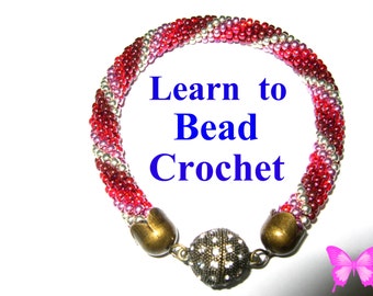 Beginners Learn Bead Crochet Tutorial Bracelet Pattern pdf Download Easy Start Instructions for Beginners