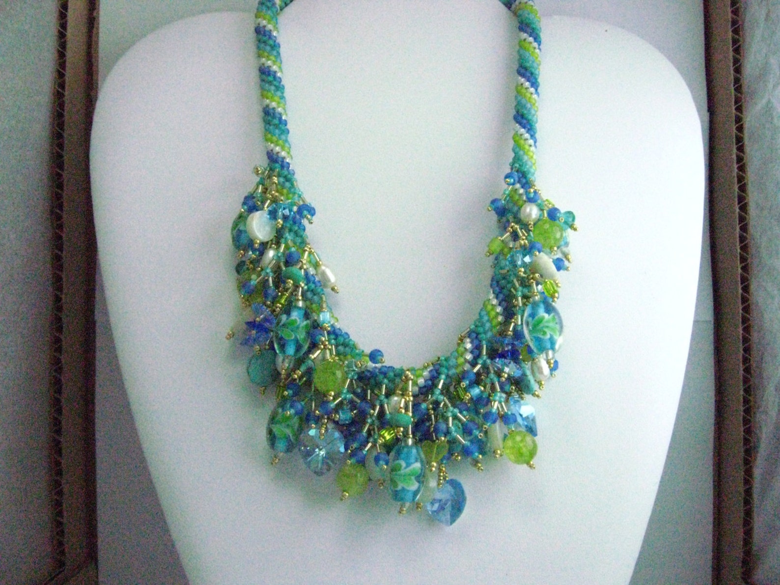 Tutorial Embellished Beaded Rope Necklace Pattern pdf Instant Etsy