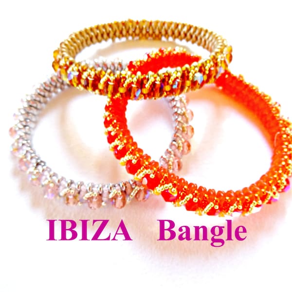 Tutorial Superduo Ibiza Bangle. Instant Pattern Download. Suitable for all levels. Original design by Butterfly Bead Kits.