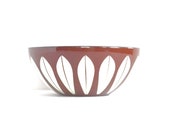 5.5 quot Cathrineholm Norway Brown Small Lotus Bowl w Logo, Vintage Mid-century Modern Scandinavian, Autumn Thanksgiving Decor, 1 of 4